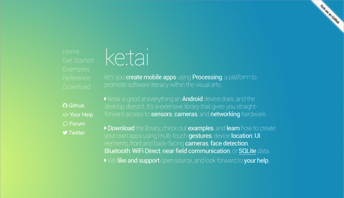 Ketai Library for Processing Android